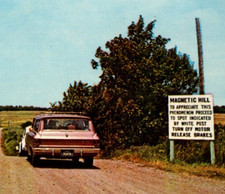 Vintage Postcard Chrome Magnetic Hill New Brunswick Canada Highway #33 Moncton