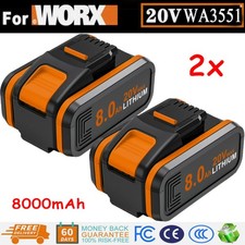 2X 8000mAh Battery For Worx 20V Li-ion WA3551 WA3516 WG549 WX166 WX167 WG259E.9