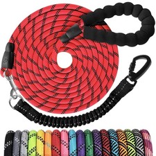 Long Dog Leash 30 FT Heavy Duty Rope Leashes for Dogs Training with Swivel Lo...