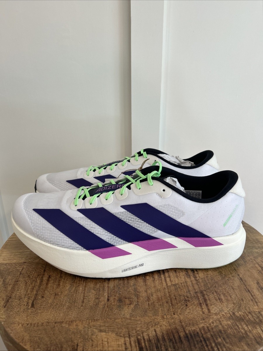 Size 15-Adidas adiZero Evo SL (White/Purple) Men's Running Shoes