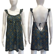 Betsey Johnson Intimates Sheer Polka Dot Slipdress Size M Ruffle Cami Chemise
