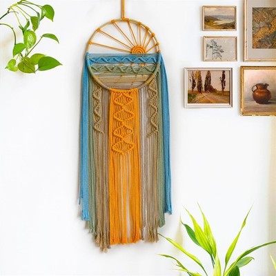 Macrame Wall Hanging Boho Macrame Wall Decor Sunset Wall Art Dream 10x33 Inch