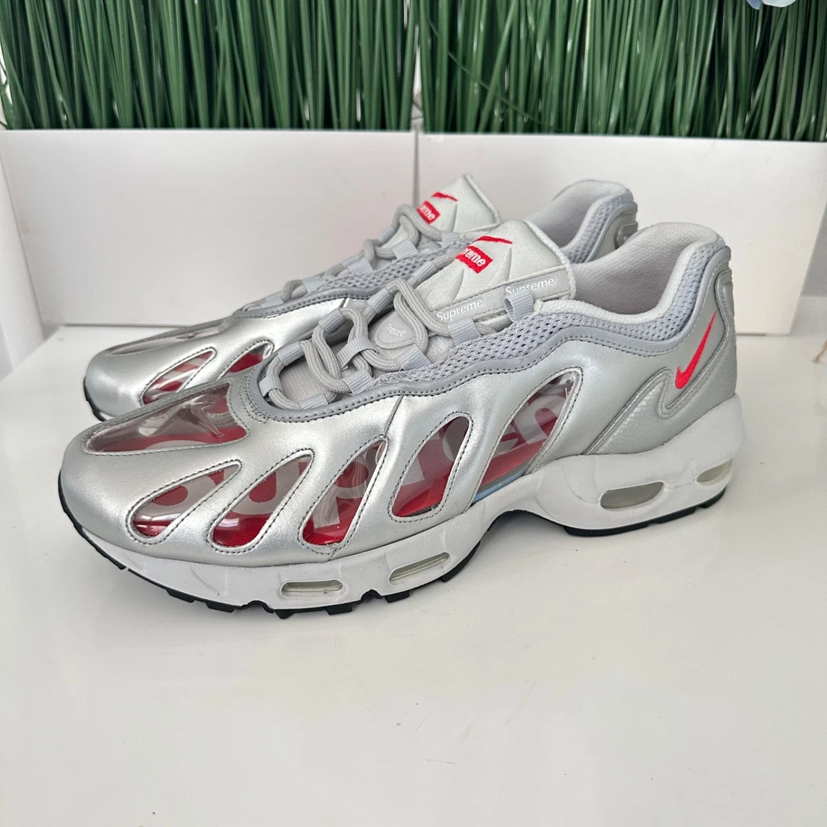 Supreme x Nike Air Max 96 Metallic Silver for Sale | Authenticity