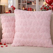 Hongsome Valentines Day Decor-Throw Pillow Covers 18" x Pack of 2 , Pink