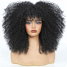 Curly Wig Afro Curly Wigs for Black Women Afro Kinky Curly Wig with Bangs Full a