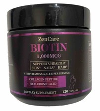 Biotin Collagen Peptide, Hyaluronic Acid 1,000mcg Hair, Skin, Nail New Sealed