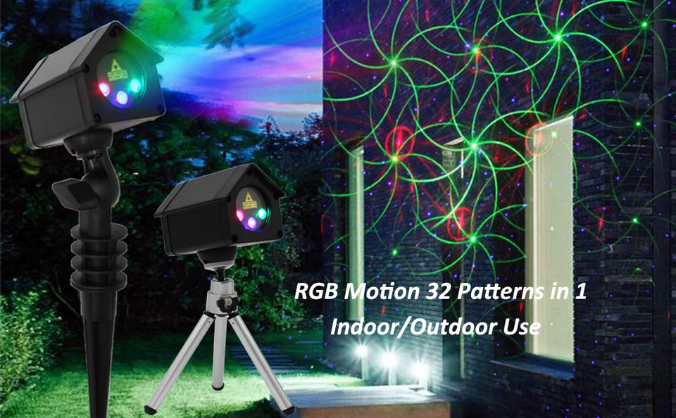 Mini House RGB Firefly with 32 Patterns Garden Laser Lights Projector - Image 3 of 4