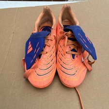 adidas Predator Football Boots Moulded Studs Orange/Blue/White Size 4.5 UK 4
