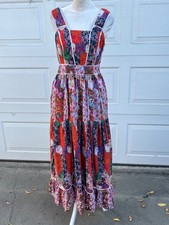 Women's By anthropologie floral patch work maxi ruffle dress 2P