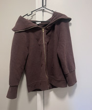 Victoria's Secret PINK Brown Women's Full Zip Hooded Fleece Hoodie Size S