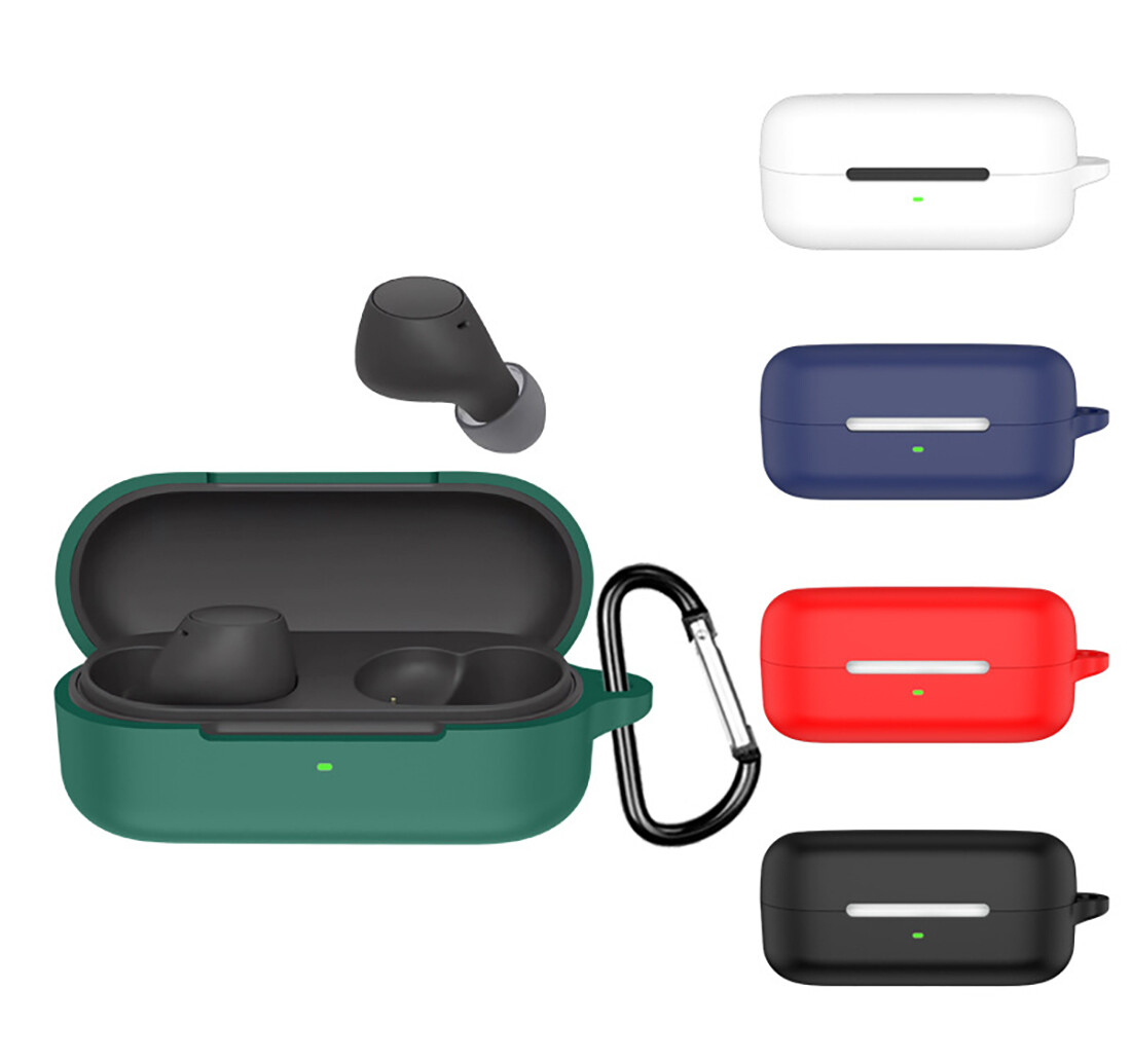 Shockproof Silicone Case Earbuds Pouch Cover With Carabiner for SONY WF-C510