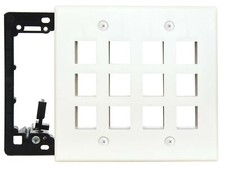 White 2 Gang Keystone Wall Plate 12 Port Keystone Jack In Wall Patch Panel
