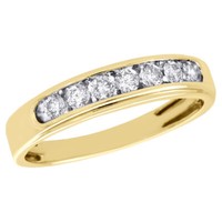 10K Gelbgold Rund Diamant Ehering Verlobungsring Kanalfassung 0,50 Ct.