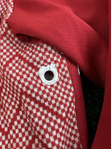 Vintage Coogi Auatralia Zip Up Sweatshirt mens XL Red White Pattern Color Block - Picture 4 of 6