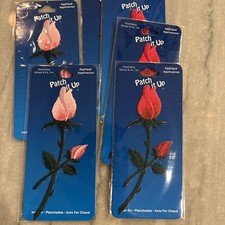 Rose Flower Patches Iron Embroidered On Vintage Patch It Up Lot Of 6 2Pink-4red