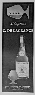 PRESSEWERBUNG 1960 COGNAC G.DE LAGRANGE FINE CHAMPAGNE