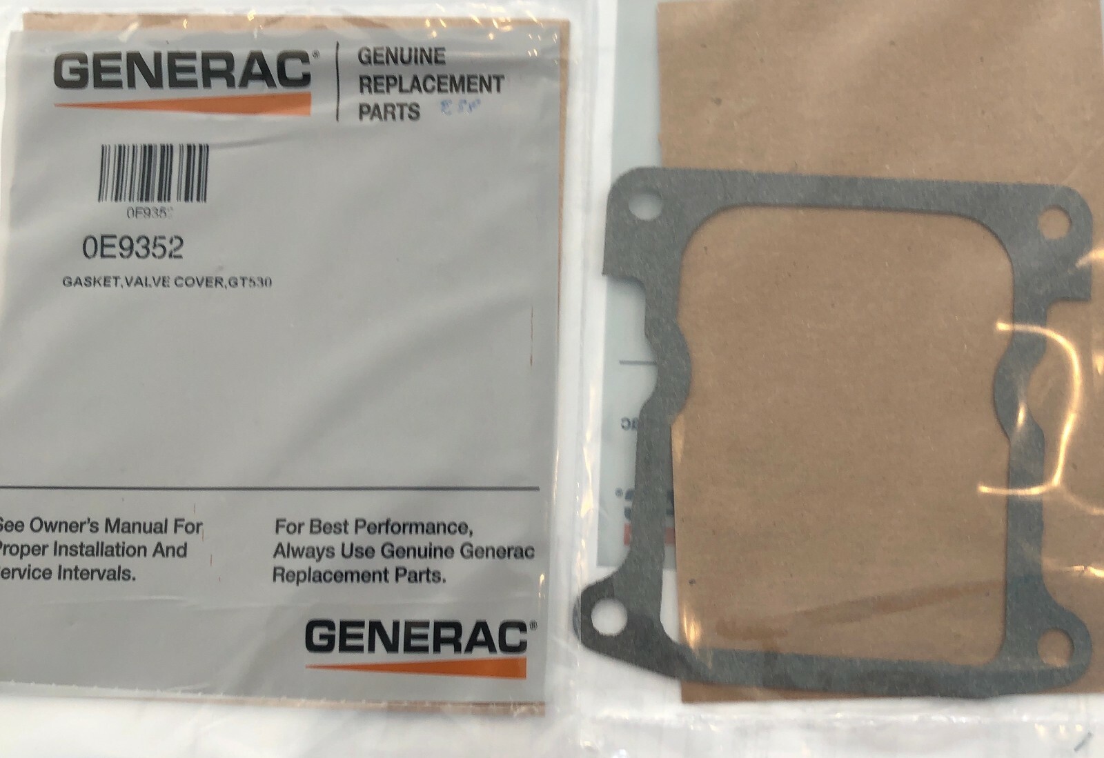 USA MADE,&nbsp; VALVE COVER GASKET FIT GENERAC, 0E9352, GT530 (530CC)