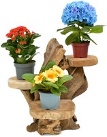Teak BlumenstäNder Blumenpodest Pflanzentreppe StäNder Blumenhocker Podest Regal