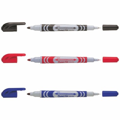 PENTEL Permanentmarker TWIN TIP N65W Folenstift [Farbe wählbar]