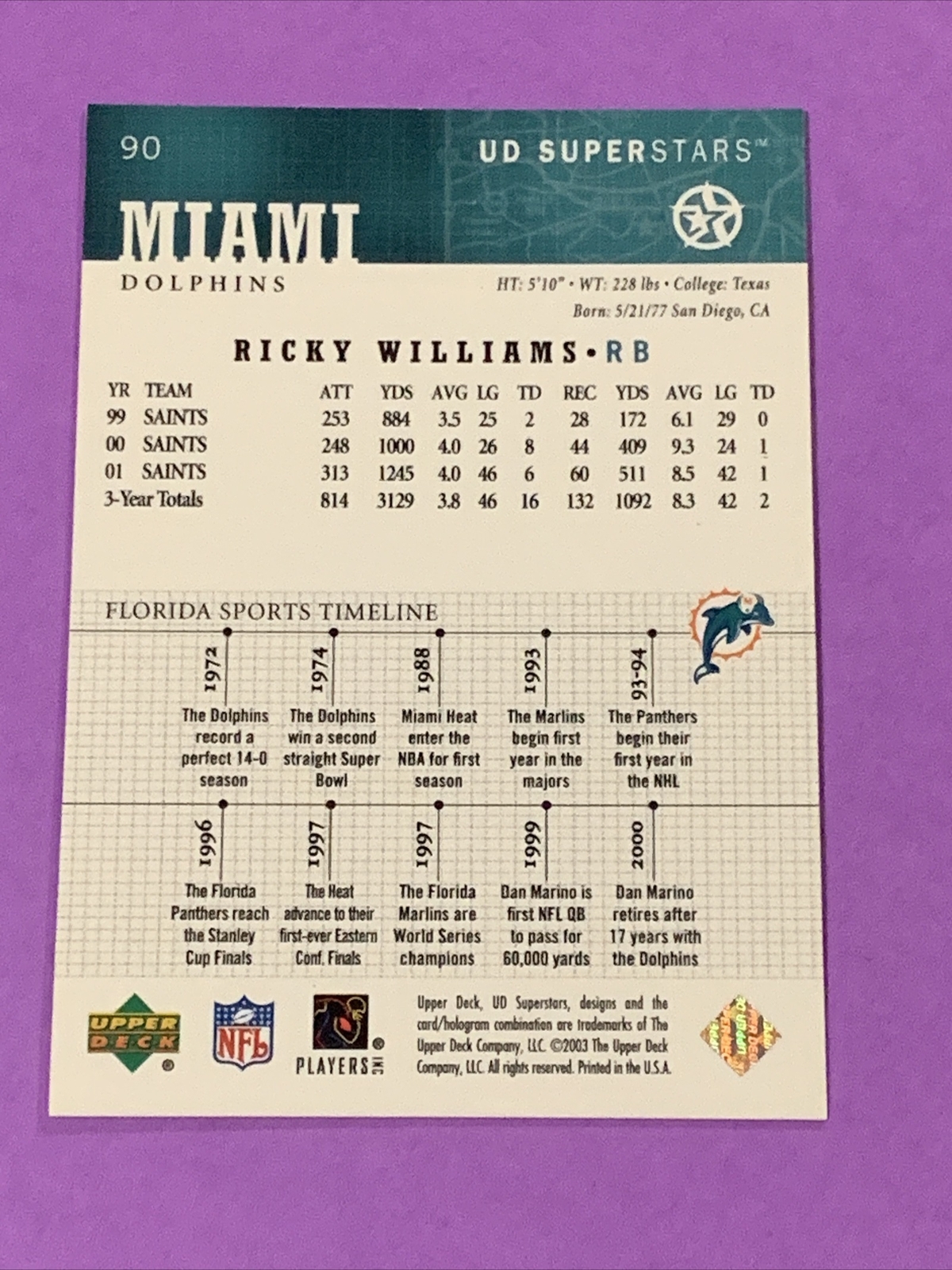 2002-03 Upper Deck UD Superstars - Ricky Williams #90 for sale online ...
