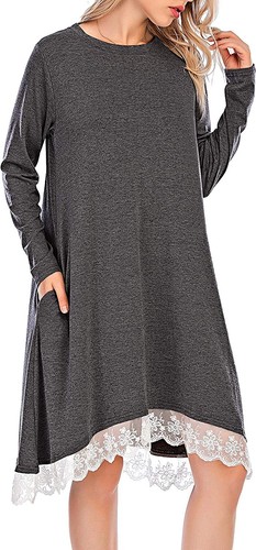 Womens Nightgown Pajama Dress Long 