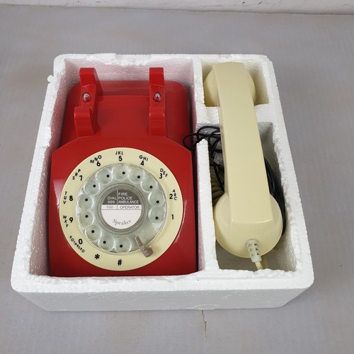 Telefono fisso da scrivania retro Steepletone ROSSO riproduzione quadrante rotante modello STP1960 - Foto 22 di 22