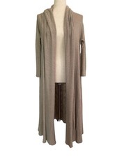 Free People Duster Cardigan Small Long Open Knit Beige Boho