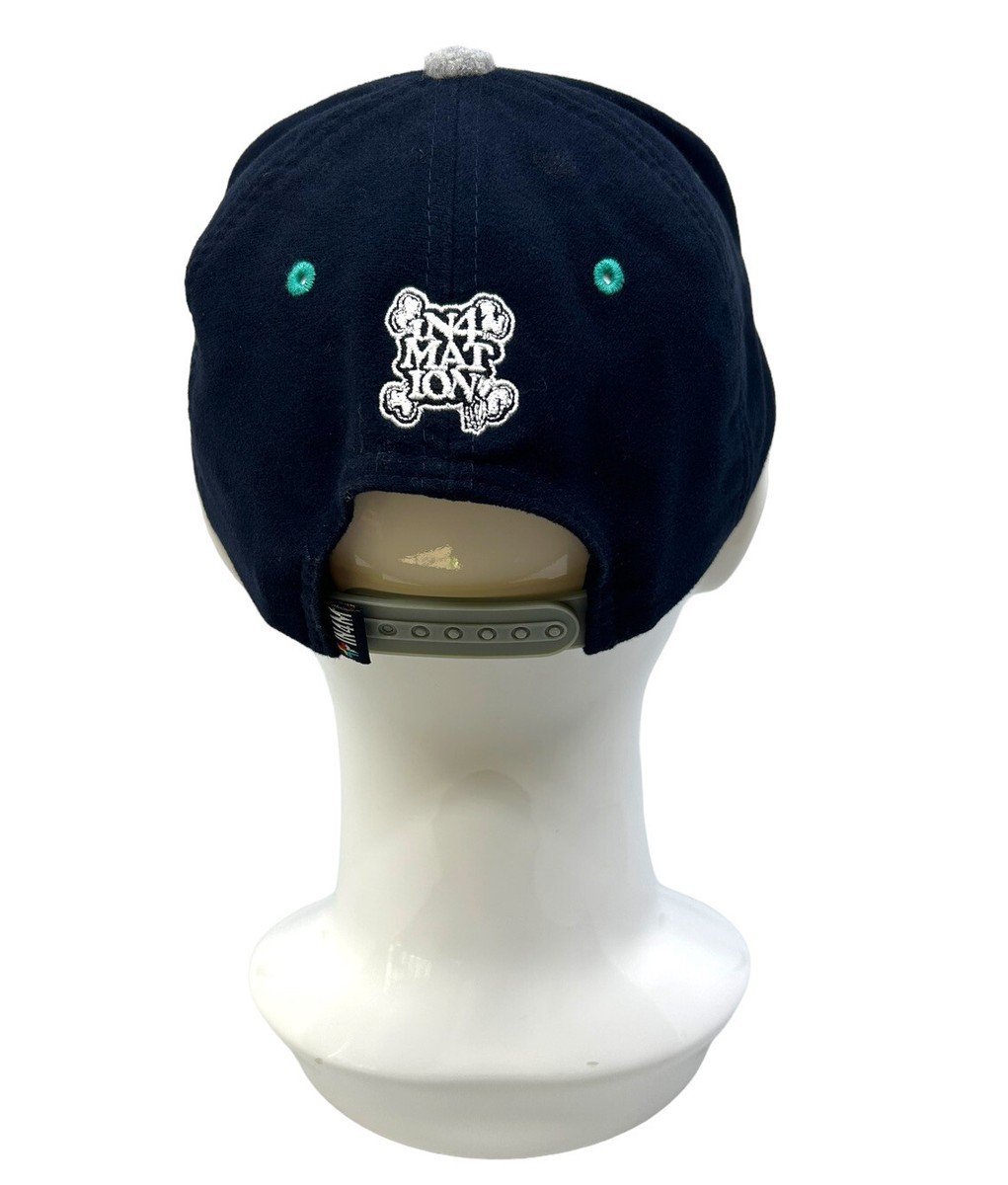 In4mation IN4M Hi Script Hat Blue Gray 20% Wool Embroidered