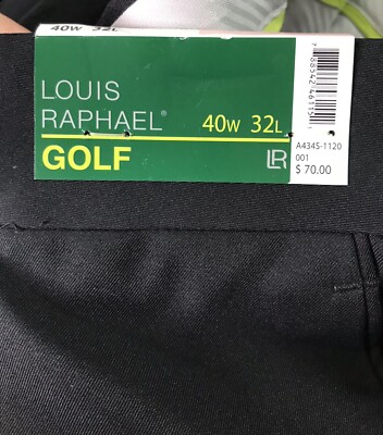 にの Louis Raphael Mens Modern Fit Black Golf Pants Size 40x32 | eBay
