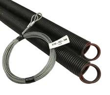 Red Extension Springs 25 42 150lbs 7' Garage Door & Safety Cable Double Loop End