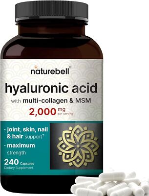 NatureBell Hyaluronic Acid Supplements 2000*mg | 240 Count (Pack of 1)