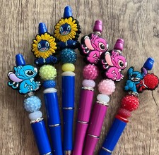 Custom beaded pen. Adorable Stitchy Gifts, basket filler, party, journal,Disney