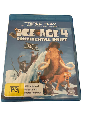 ICE AGE 4 CONTINENTAL DRIFT -  TRIPLE PLAY Blu-Ray + DVD + DIGITAL COPY - SEALED