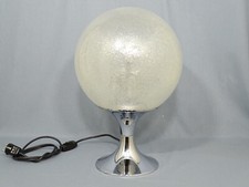 Große Doria Tulpenfuss Tischleuchte Eisglas 60/70er Jahre Tulip 44 cm hoch