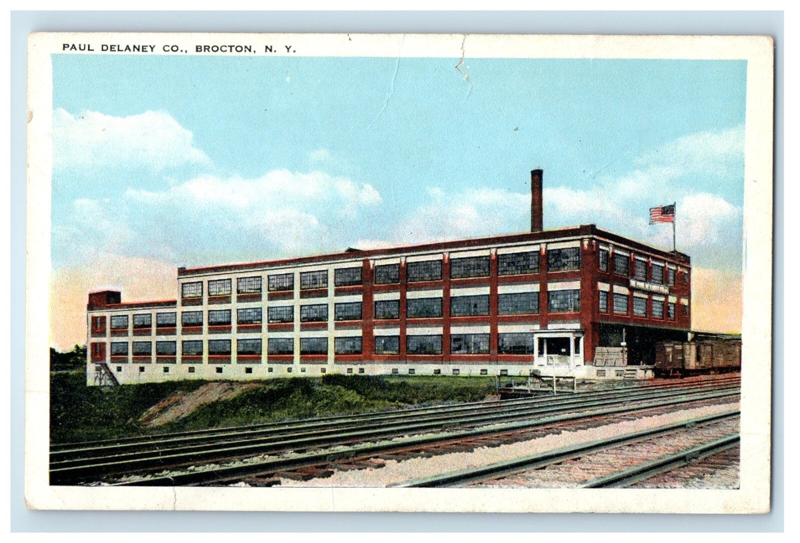 c1920's Paul Delaney Co. Building Railroad Train Brocton New York NY