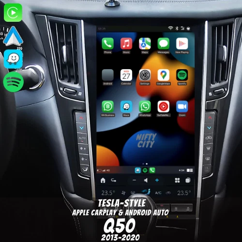 For Infiniti Q50 2013-2020 Apple CarPlay & Android Auto Tesla-Style 13.6 Screen - Image 2 of 4