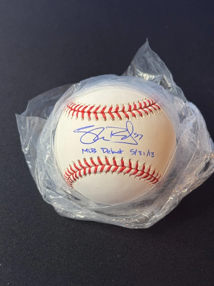 SHANE BIEBER AUTOGRAPHED MLB BASEBALL Blue Jays "MLB DEBUT 5/31/18" - Image 2 of 4