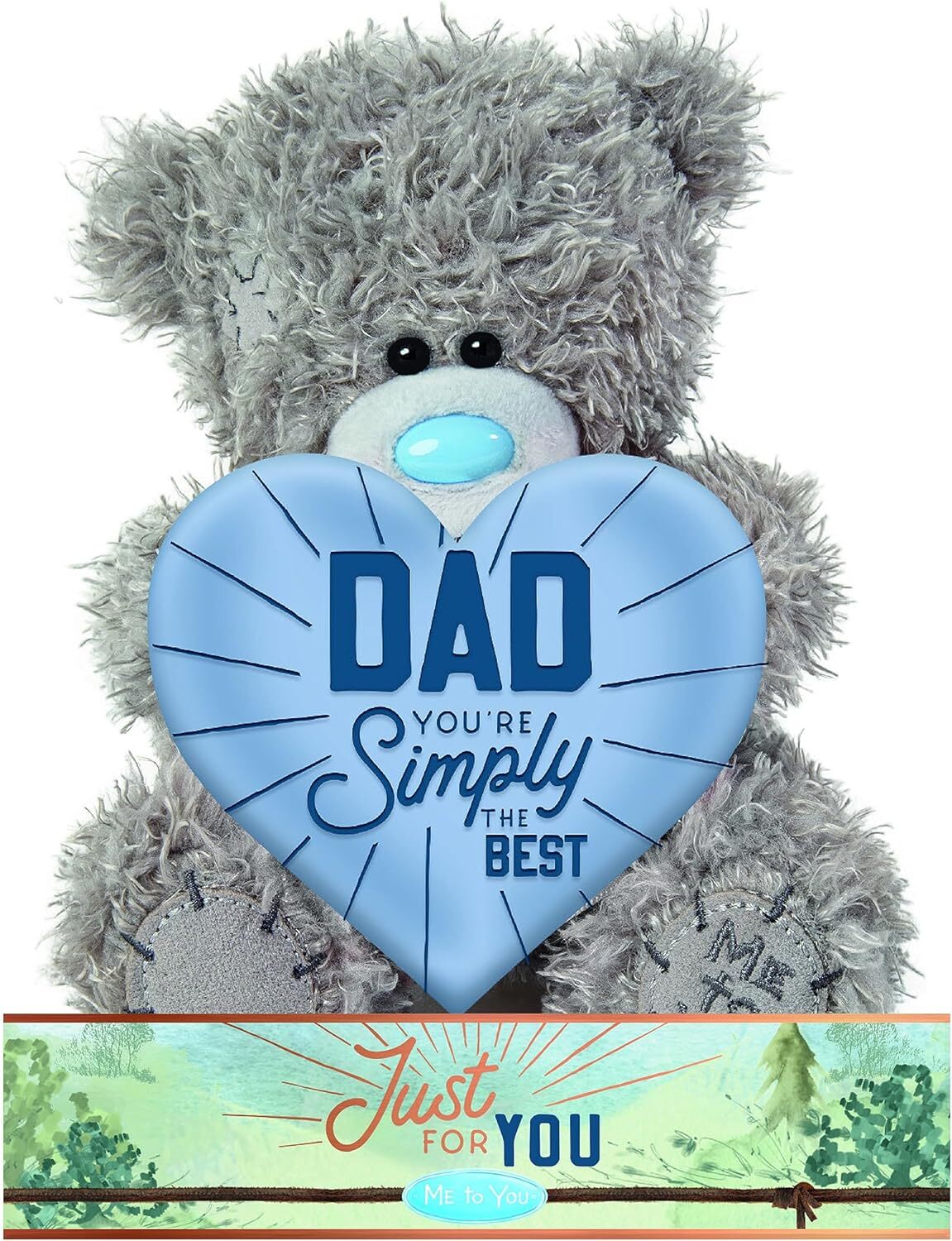 B&Q -  Tatty Teddy Father's Day Bear Holding 'dad You're Simply The Best' Heart - Image 2