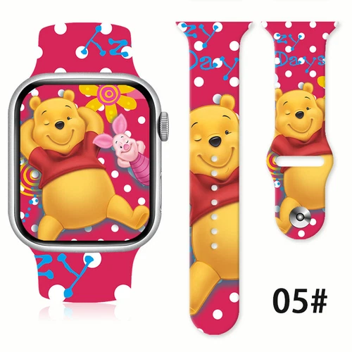 Winnie the Pooh Wristwatch Bands Cartoon Silicone Watch Band for Apple Watch - Picture 10 of 38