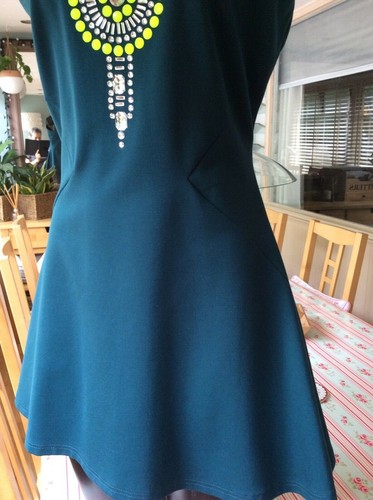 Closet Teal embellished ponti mini dress size 12/14 NWT - Picture 6 of 10