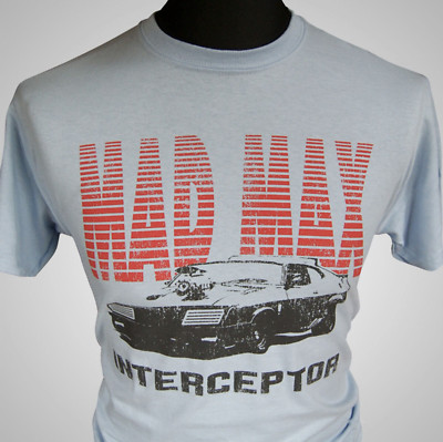 Mad Max V8 Interceptor T-Shirt Retro Film V8 Auto MFP Pursuit Falcon hellblau