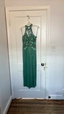2004 Emerald Green Beaded Formal Dress from Fleur de Lis