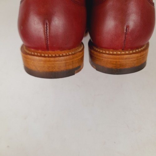 Scarpe Oxford stringate Poesia Made In England vera pelle rosso marrone UK 5 EU 38 - Foto 8 di 15
