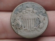 1864-1872 Two 2 Cent Piece- About Good Details, Civil War Type Coin