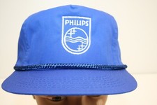 Vintage PHILIPS Electronics Company Blue Adjustable SNAPBACK HAT TRUCKER CAP