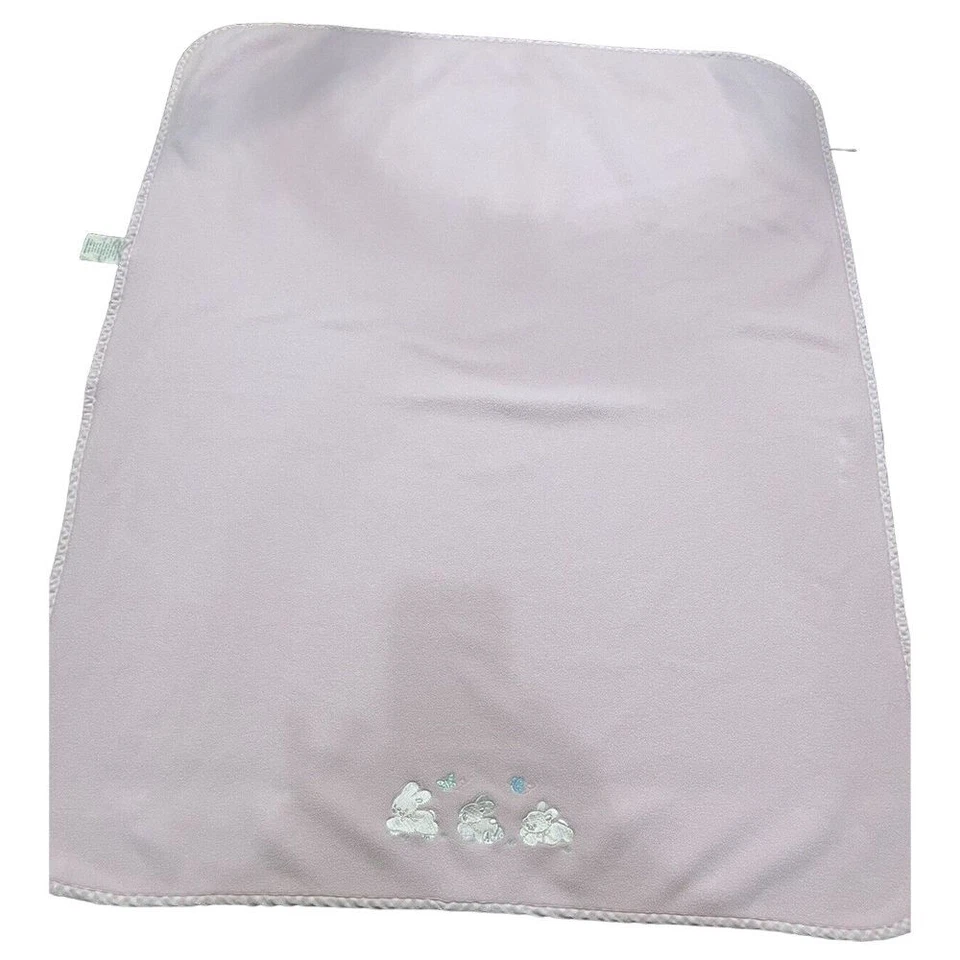 Vintage 90s KOALA BABY Pink Bunny Blanket Fleece Gingham Trim Toys R Us EUC - Image 2 of 4