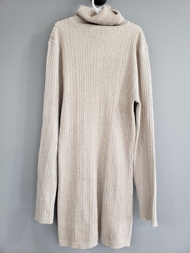 NEW SIZE 14/16 Ashley Stewart Gold Metallic Turtleneck Sweater - Picture 5 of 5
