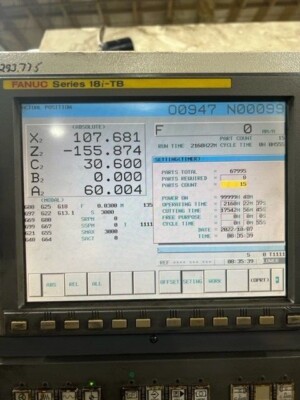 NAKAMURA WT300 CNC Lathe, sub spindle, Y axis, live tooling, Fanuc