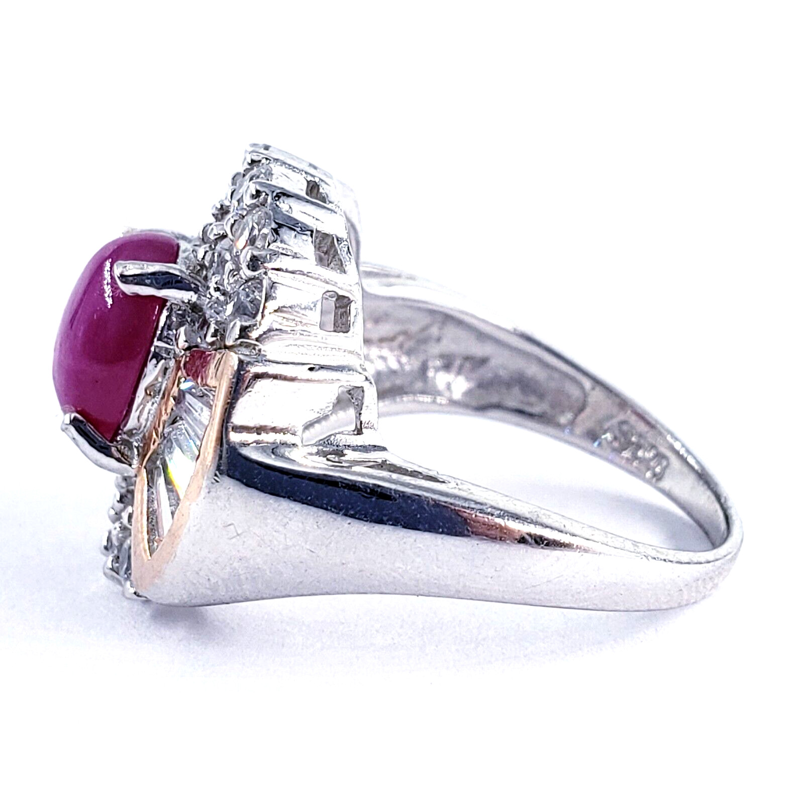 925 Sterling Silver Star Ruby CZ Ring Womens Size… - image 9