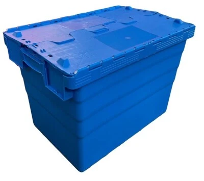 Attached Lid Containers - 78 Litre Heavy Duty Plastic Storage Boxes - Image 1 of 4